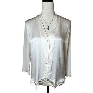Victoria’s Secret 100% Silk Blouse | Small | Vintage Y2K Romantic Clean Coquette